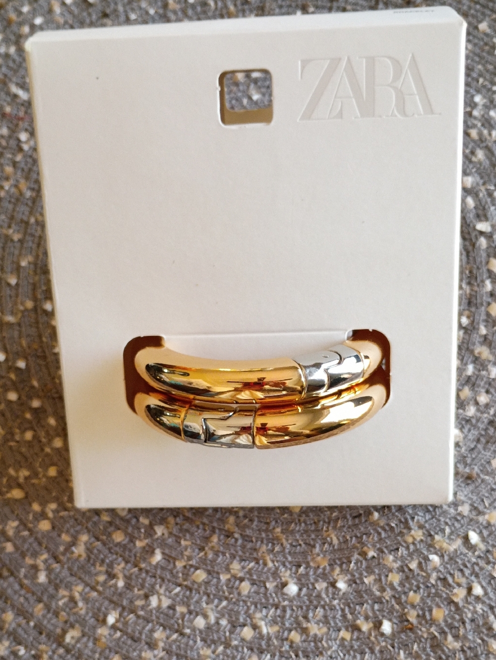 ZARA Two-Tone Gold and Silver Curved Hoop Bracelets